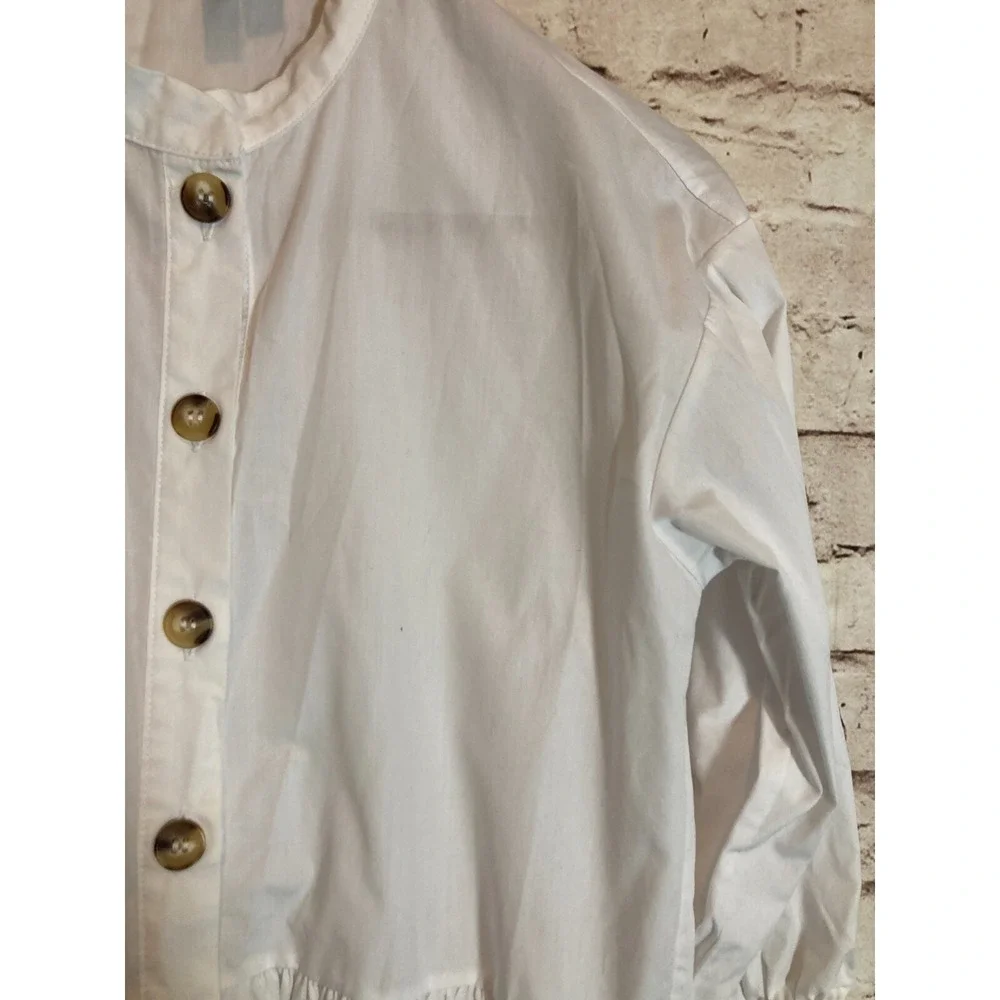 Asos Dress Womens 0 White Full Burton Up Tie‎ Sleeve Cottage Cotton Prairie - Picture 6 of 14